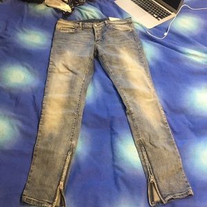 Mnml LA slim skinny zip ankle stretch denim w32